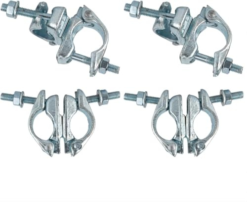 TTBDEHTK 4 Pack Scaffolding Forged Couplers, Scaffolding Rotary Couplers, Swivel Pipe Clamps for 1.65 to 1.9 (42mm to 48mm) OD Tube