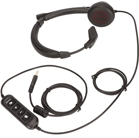 Tomantery Casque de Centre D'appels avec Suppression Active du Bruit, Conception Légère pour Le Bureau, Casque Professionnel USB pour Le Service Client Telco, ABS Noir