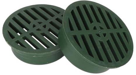 2pcs 4 Inch Round Drainage Grate Cover for Sewer & Drain Pipe Fittings | Low Profile Outdoor Drain Cover for Lawns Patios & Walkways Single Wall Corrugated Pipe Easy Installation