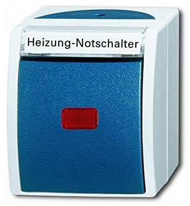 Busch-Jaeger 2601/2 SKWNH-53 Wippkontrollschalter/Heizungsschalter Ausschaltung, 2-polig (Thermoplast) Grau ocean® (IP 44) 2CKA001085A1610