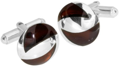InCollections Herren-Manschettenknopf 925/000 Sterlingsilber mit Bernstein 0110257002340