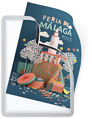 Djois made by Tarifold 195030- Lot 2 Cadres d’Affichage magnétique Magneto Solo, Pochettes d'affichage A4 documents, annonces, fixation Magnétique 4 bandes au dos, couleur Argent (Lot 2 pcs)