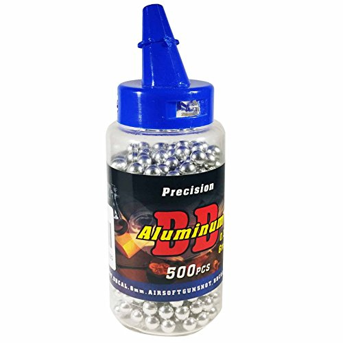 500 pallini rivestiti di alluminio da 0,3 g e 6 mm per Win Gun da softair