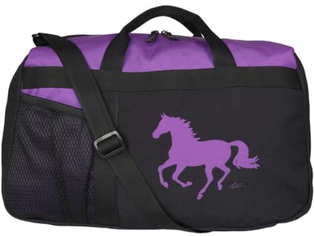 AWST Int'l Lila Galloping Horse Duffle Bag- Purple