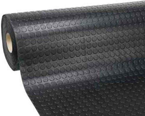 Passatoia Zerbino Tappeto Rivestimento Pavimenti in PVC Antiscivolo Flessibile e Resistente Disegno Bollato Larghezza 100 cm Lunghezza Rotolo 25 m Colore Nero