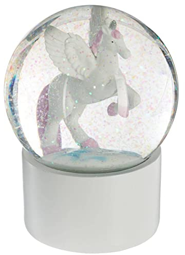 Atmosphera - Schneekugel Einhorn - H 16 cm - Grau