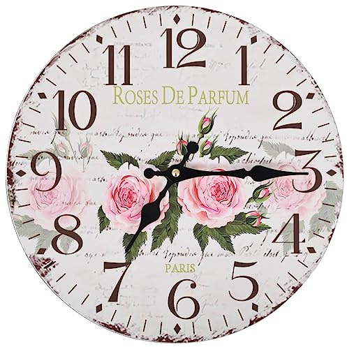 vidaXL Vintage Wanduhr Blumen 30 cm