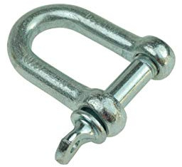 2 Schäkel Verbinder Schaekel D-Schäkel gerade M20 mm verzinkt