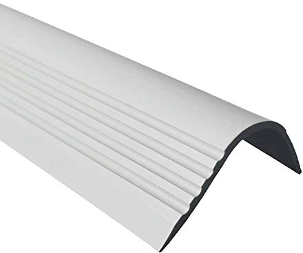 RGPT 52x40mm Bullnose Stair Anti Slip Nosing 46.45 1.18 Meters Length PVC Rubber Angle Step Edge TMW Profiles (Gray)