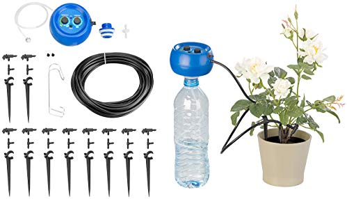 Royal Gardineer Topfpflanzen Bewässerung: Automatische Urlaubs-Bewässerungsanlage für 10 Zimmerpflanzen mit Akku (Akku Bewässerung, Zimmerpflanzen Bewässerung, Zeitschaltuhr)