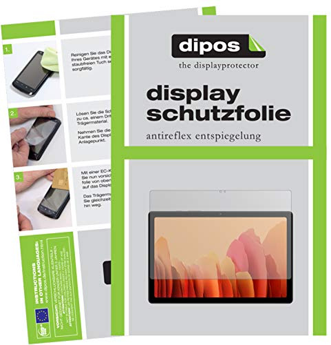 dipos 2x Displayschutzfolie matt für Samsung Tab A7 | Antireflex, entspiegelnd, passt perfekt, Ultra-Dünn, kratzfest, blasenfrei, Fingerprint-kompatibel, selbstklebend