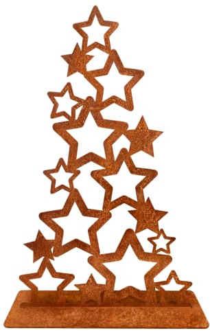 Terma Edelrost deko Weihnachtsbaum Sterne massiver Bodenplatte Handmade Qualität Germany Höhe 100 cm Weihnachtsbaum Metall, Rost Tannenbaum, Weihnachtsdeko rostoptik, Metall Weihnachtsbaum groß