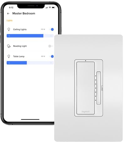 Legrand Radiant with Netatmo Smart Wi-Fi Enabled Tru-Universal Rocker Dimmer Switch in White, WNRL50WH