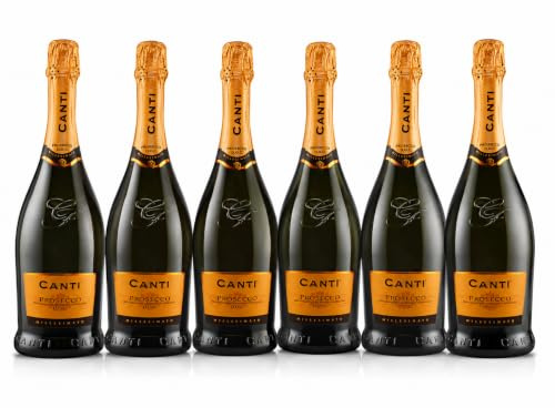 Canti - Prosecco D.O.C. Millesimato, Extra Dry Wine, Italian Glera Grape Variety from Veneto, Fruity and Floral Taste, 6x750 ml