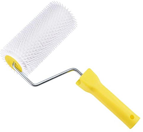 sourcing map 6 Spiked Screeding Compound Roller Latex Floor Self Leveling Screed Spiked Roller 12mm Teeth Height