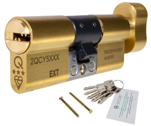 greenteQ Orion 3 Star Anti-Snap Thumbturn Cylinder - 50/50 (100mm), Brass