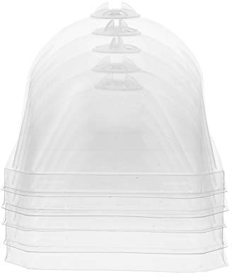 DOITOOL Garden Plant Cloches: 5PCS Plastic Plant Bell Cover Reusable Mini Greenhouse for Warming Garden Soil - 10 x 10 x 8CM