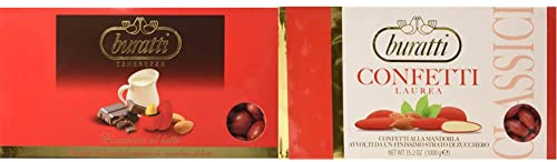 Buratti Confetti alla Mandorla Ricoperta di Cioccolato, Tenerezze Rosse - 1000 g & alla Mandorla Colore Rosso - 1 kg