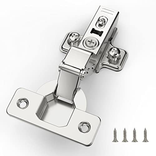 Furniware 10 pcs Soft Close Cabinet Hinge,110 Degree Inset Kitchen Door Hinge,35mm Concealed Kitchen Cabinet Hinges Cabinet Door Plate with Screws