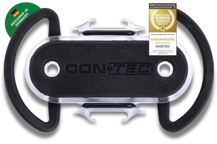 CONTEC Universeller Halter ADD. All, 3Zoll / 7,62cm, aus Silikon, Halterung für Handy, Taschenlampe oder Flasche, Silicon-Halter, leicht, 1x, schwarz/Silber