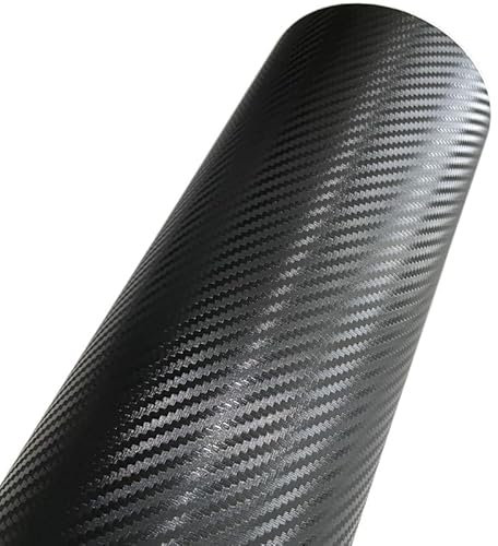 Autofolie Schwarz-rot-weiße Kohlefaser-Vinyl-Autoverpackungsfolie mit Luftfreisetzung, selbstklebende Motorrad-Roller-Boot-Autoaufkleberverpackung Auto Folie ( Color : Noir , Size : 30cm x 152cm )