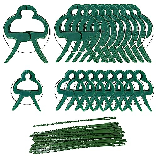 Pamtns Pflanzklammer Tomaten 90 Stück Pflanzenclips Pflanzenklammern Pflanzstäbe Pflanzenhalter Pflanzenbinder Rankpflanzen Bindeset Gartenpflanze Clips für Kletterpflanzen Befestigung 2 Größe