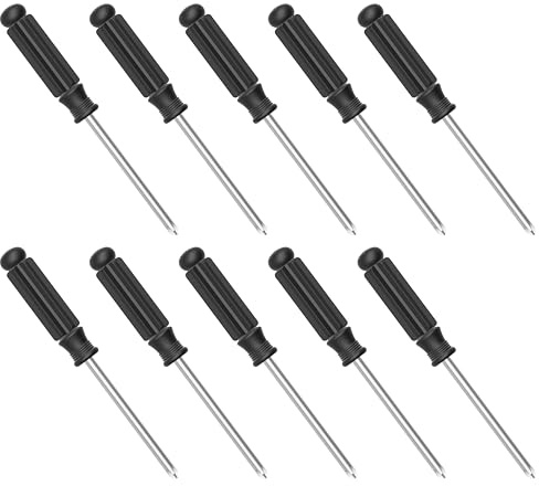 FOCMKEAS 10PCS Mini Phillips Screwdriver, 5mm Cross Head with Black Non-slip Handle for Small Appliances, 5.71(145mm) Total Length, Magnetic