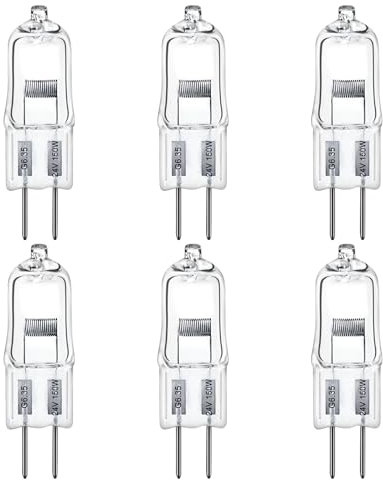 LedWekei Lampadine alogene G6.35, lampadina 24 V 150 W Lampadina a capsula trasparente a 2 pin, lampadine dimmerabili a luce bianca calda 2700 K (confezione da 6)