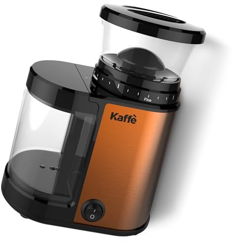 Kaffe Electric Coffee Burr Grinder - 5.5oz - Copper (Cleaning Brush Included)