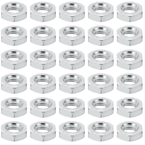 PATIKIL M7x1.0 Acciaio Dadi Esagonali 60pz Metrico Filettatura Dadi Viti Bullone Dispositivi Fissaggio Hardware Finitura Zincata per Lampade Macchinari Manutenzione 4mm Altezza