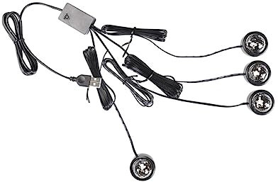 HEMOTON Car Interior Star Projector Light, 4 Heads USB LED Atmosphere Lamp with Sound Control, Adjustable Angle and Colour Changing Pvc Design for Vehicle and Indoor Use