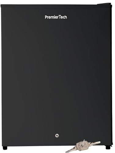PremierTech Mini Frigo 58 Litri con Chiave Nero Hotel Ufficio Casa PT-F60BK | Classe Energetica E, libera installazione, compatto, termostato regolabile, pratico, casa, ufficio, hotel e B&B