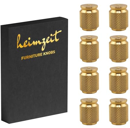 heimzeit Möbelknoppar Core 8 Stycken av Högkvalitativ Aluminium Guld