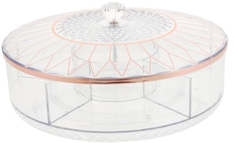 Alipis Bandeja para Servir Bocadillos Dividida Bandeja para Servir Frutas Bandejas Grandes para Frutas Bandejas para Bocadillos para Fiestas Tapa para Plato de Dulces Multifuncional Fácil de Mantener