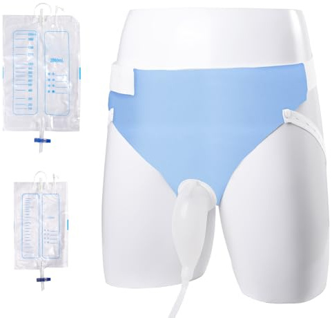 Lefeke Wearable Men's Urinal, Portable Urinals for Men, Reusable Male Urine Bag, External Catheter for Men, Urinal with Urine Catheter Bags(2000ML*1+1000ML*1) for Bedridden Patients (Regular)