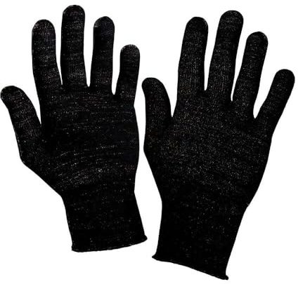 Best4Hand Raynaud's Disease Handschuhe, 12 % Silber, Deluxe-Fingerhandschuhe für Kinderblains, Diabetes, Neuropathie, dünne Thermohandschuhe, Schwarz , S-M