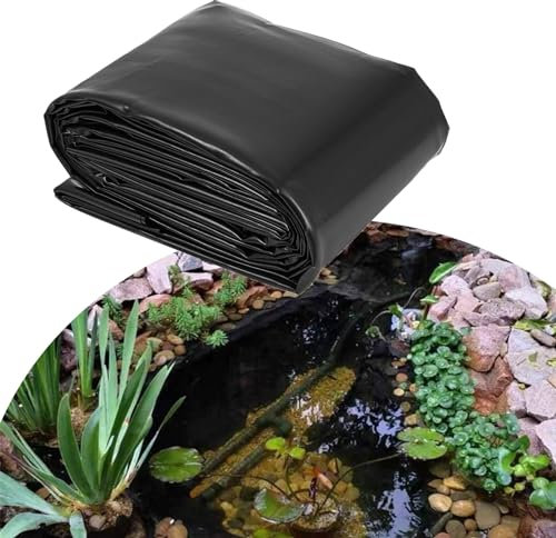 Strapazierfähige Gummiteichfolie 1 x 1 m – langlebige HDPE-Beschichtung für Gartenfischteiche, Wasserspiele, künstliche Seen & Bau – 0,12 mm Dicke (Größe: 7 x 5 m/23 x 16,4 ft)