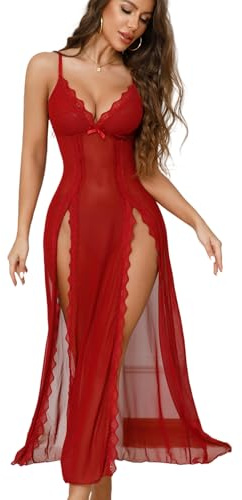 Tomkids Sexy Dessous Damen Reizwäsche Set Spitze Lingerie Babydoll Unterwäsche Corsage Nachthemd Longe Nachtwäsche Negligee