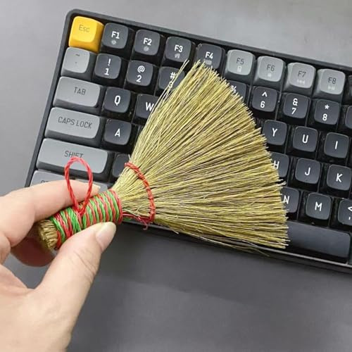 Mini scopa di paglia, scopa per la pulizia della scrivania, portatile, utilizzata per la pulizia di cucine, uffici, case, computer e auto
