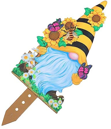 Toyvian Garten Schild Lustige Dekoration für Ostern Willkommen Schild für Außenbereich Frühlingsfest Gartenstecker Charmante Osterdeko