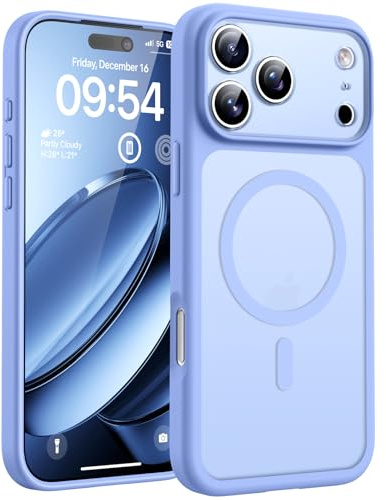 TOCOL for iPhone 17 Pro Max Case, Compatible with MagSafe, Light Blue | Full Camera Protection, Built-in Magnets, 15FT Military-Grade Shockproof Thin Slim Translucent Matte Phone Cover