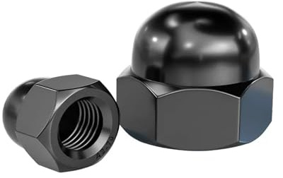 Schwarze Hutmuttern aus Edelstahl 304, dekorative Abdeckung, Halbkreismutter, M3-M16(M12 (1Pcs))