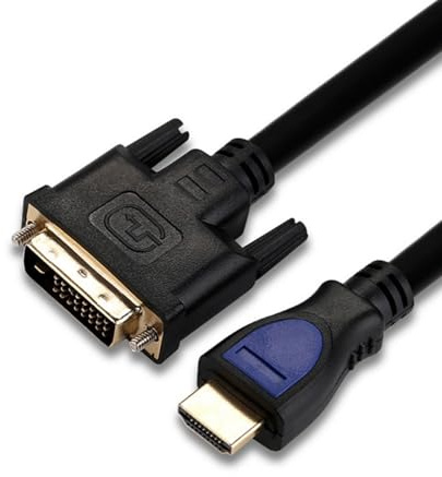 LLINthy Câble vidéo numérique HDTV vers DVI 24+1 mâle mâle pour HD1080p supérieure avec connecteurs plaqués or HDTV DVI