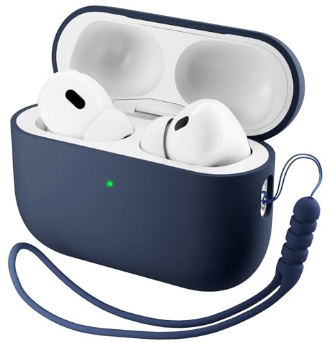 ORNARTO für AirPods Pro 3 Hülle Silikon mit Lanyard - Französisch Blau | Premium Flüssigsilikon, robuster PC-Kern, mit Lanyard, stoß- und kratzfest, große Farbauswahl