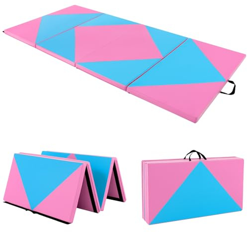 COSTWAY Weichbodenmatte klappbar,240 x 120/300 x 120cm Gymnastikmatte tragbar, Yogamatte Turnmatte Klappmatte Fitnessmatte