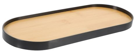 Healifty Vassoio Decorativo Porta Profumi e Trucco Compatto in Resina Nero Per Ingresso, Toeletta e Bagno, Organizer Multifunzione Per Gioielli e Piccoli Oggetti Quotidiani