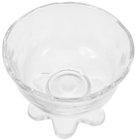 Veemoon Coupe à Dessert en Verre sur Pied 240 Ml Bol Transparent Épais pour Coupes à Glace Verrines et Boissons Lactées Bol Polyvalent pour Maison Café et Réception