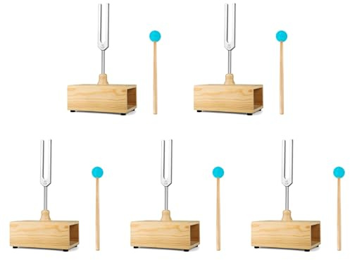 ISTOVO 5X 528HZ Stimmgabel, Stimmgabel Resonanzkasten, für Klangtherapie, Yoga, Meditation und Entspannung