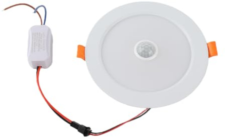 Yinhing Luz Empotrada con Sensor de Movimiento Luz de Techo LED de 12 W con Sensor de Cuerpo Humano de Panel Empotrada para el Hogar Hotel Blanco Puro 6000 K AC85 265 V Downlight de bajo Consumo