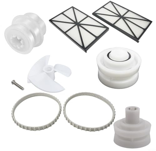 CWOQOCW Conjunto de polea y correa para Hayward para robot limpiador de piscina TIGERSHARK RC9990 RC9950, kit de repuesto de guía de rodillo de rodamiento de transmisión con filtros de impulsor para